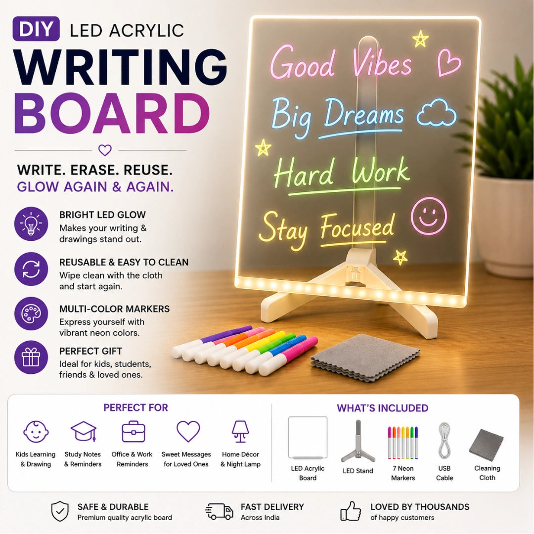 3D GlowBoard DIY LED Strachless Acrylic Writing Board