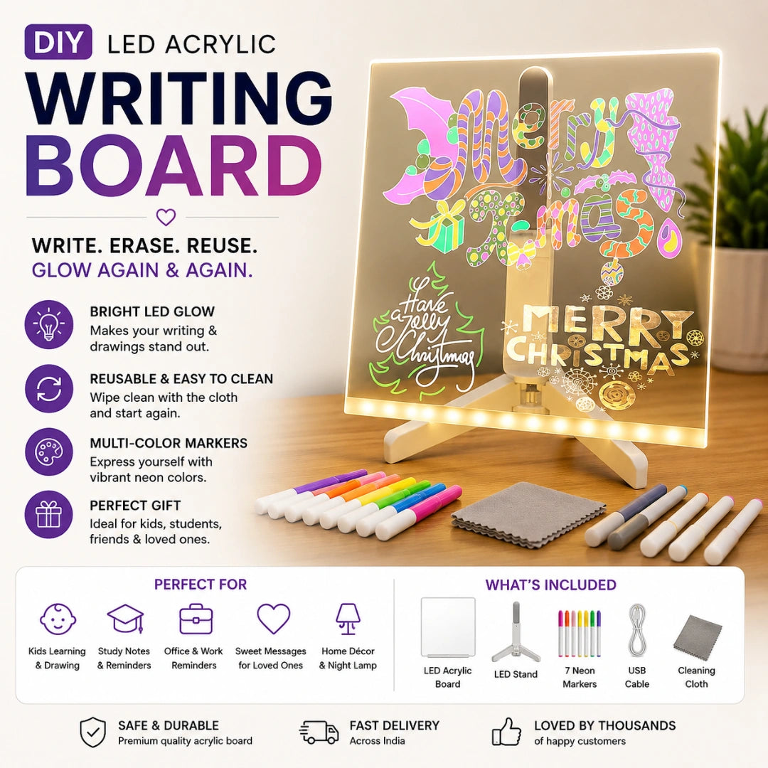 3D GlowBoard DIY LED Strachless Acrylic Writing Board