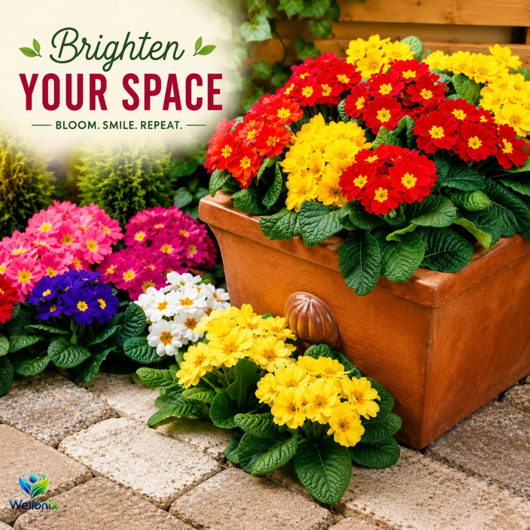 Premium Primrose Flower Seeds – Mixed Colors(200+ Seeds) | FREE Gardening Gift Included 🎁