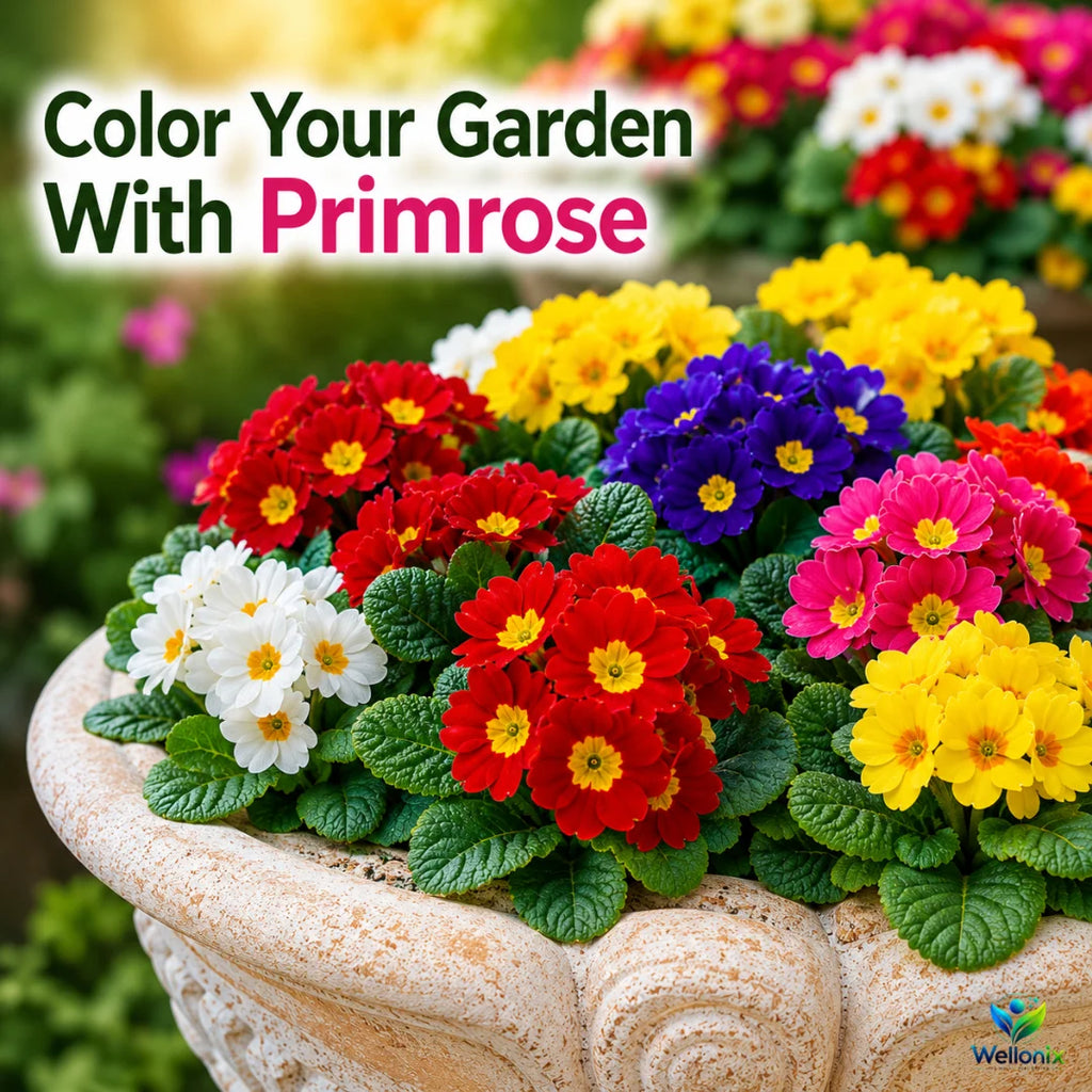 Premium Primrose Flower Seeds – Mixed Colors(200+ Seeds) | FREE Gardening Gift Included 🎁