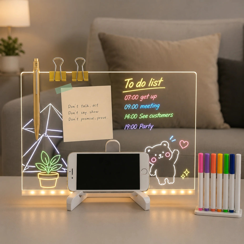 3D GlowBoard DIY LED Strachless Acrylic Writing Board
