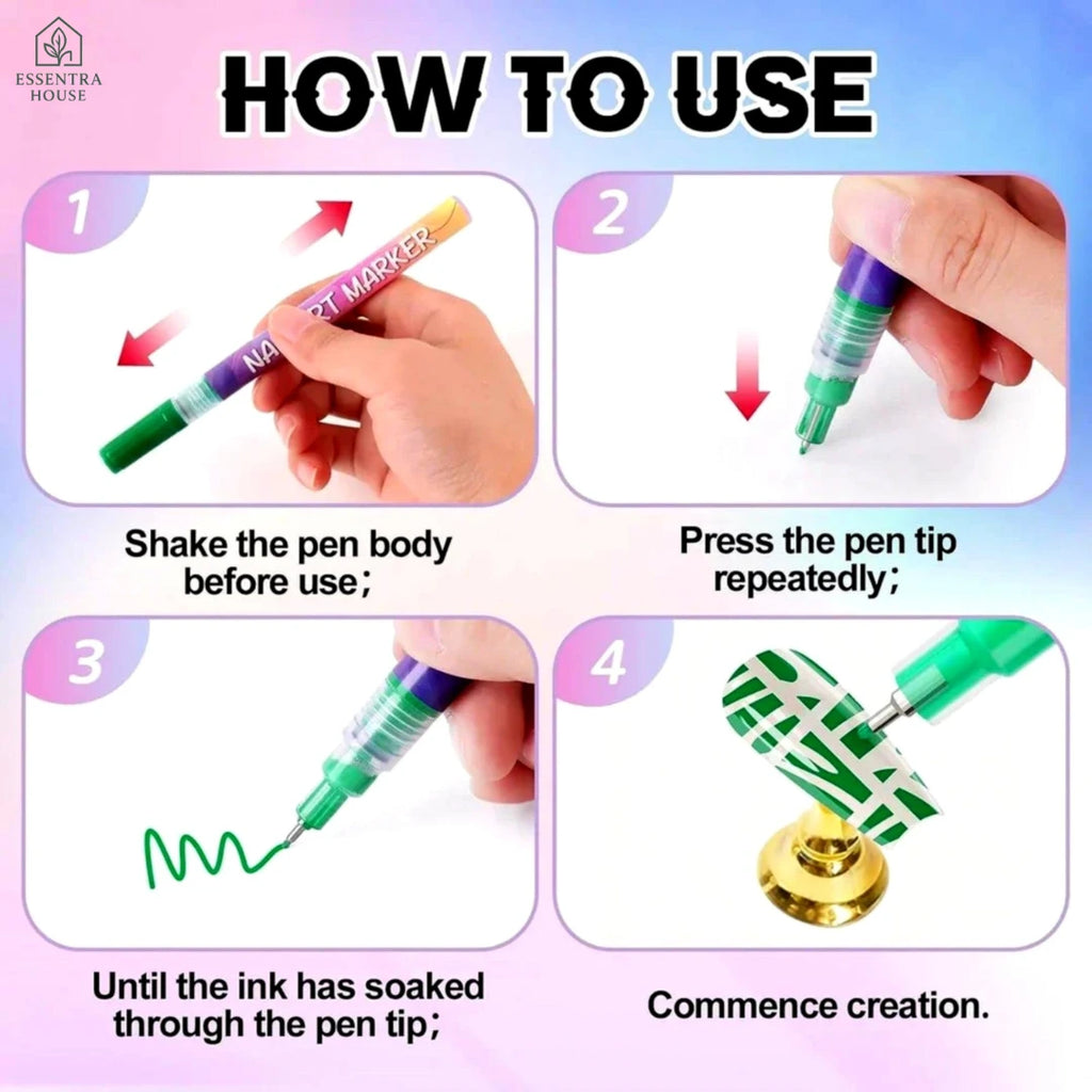💅 Essentra™ Diy Nail Art Pens (12 Colors)