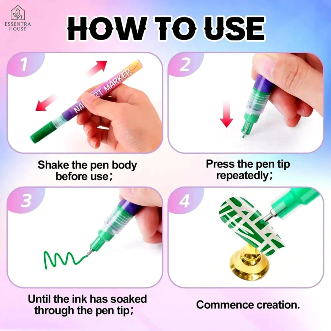 💅 Essentra™ Diy Nail Art Pens (12 Colors)