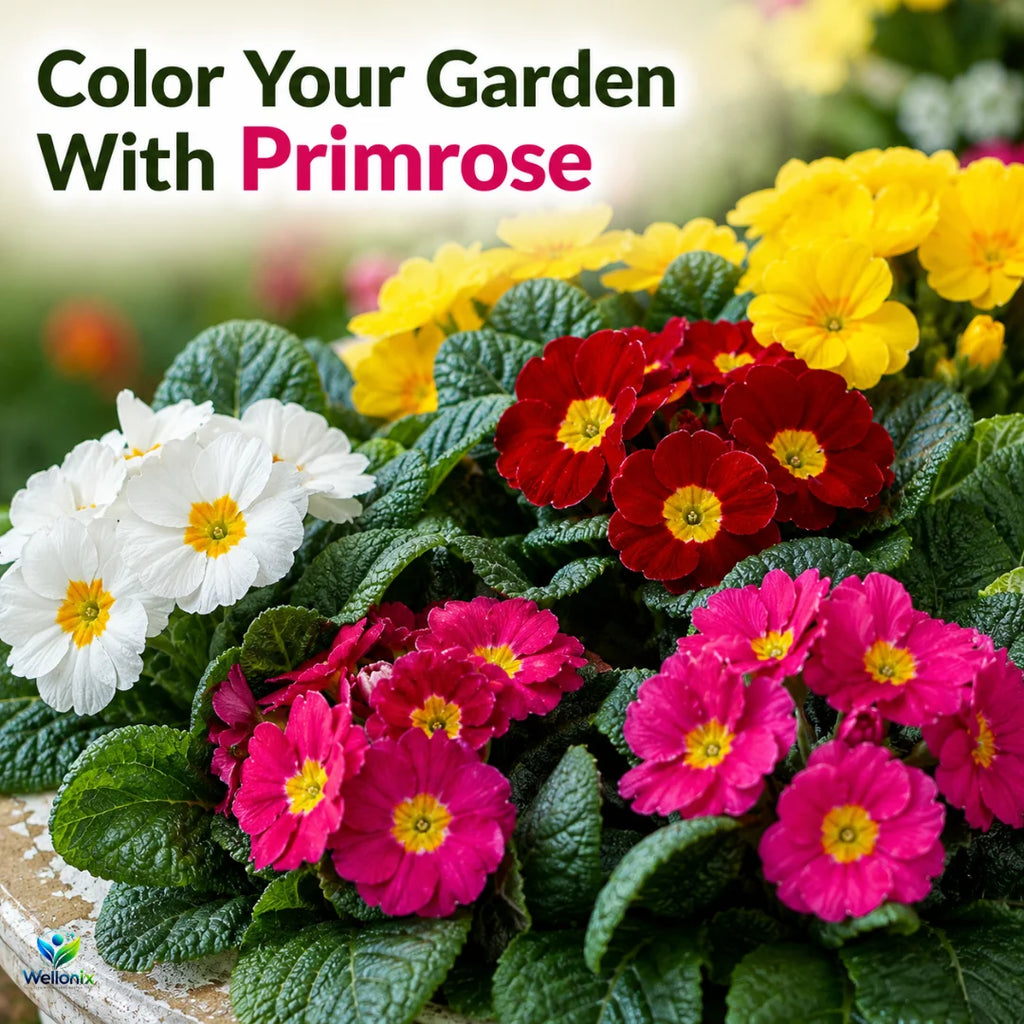 Premium Primrose Flower Seeds – Mixed Colors(200+ Seeds) | FREE Gardening Gift Included 🎁