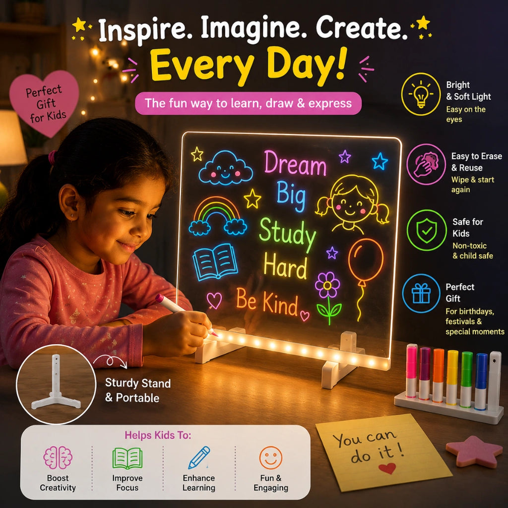 3D GlowBoard DIY LED Strachless Acrylic Writing Board